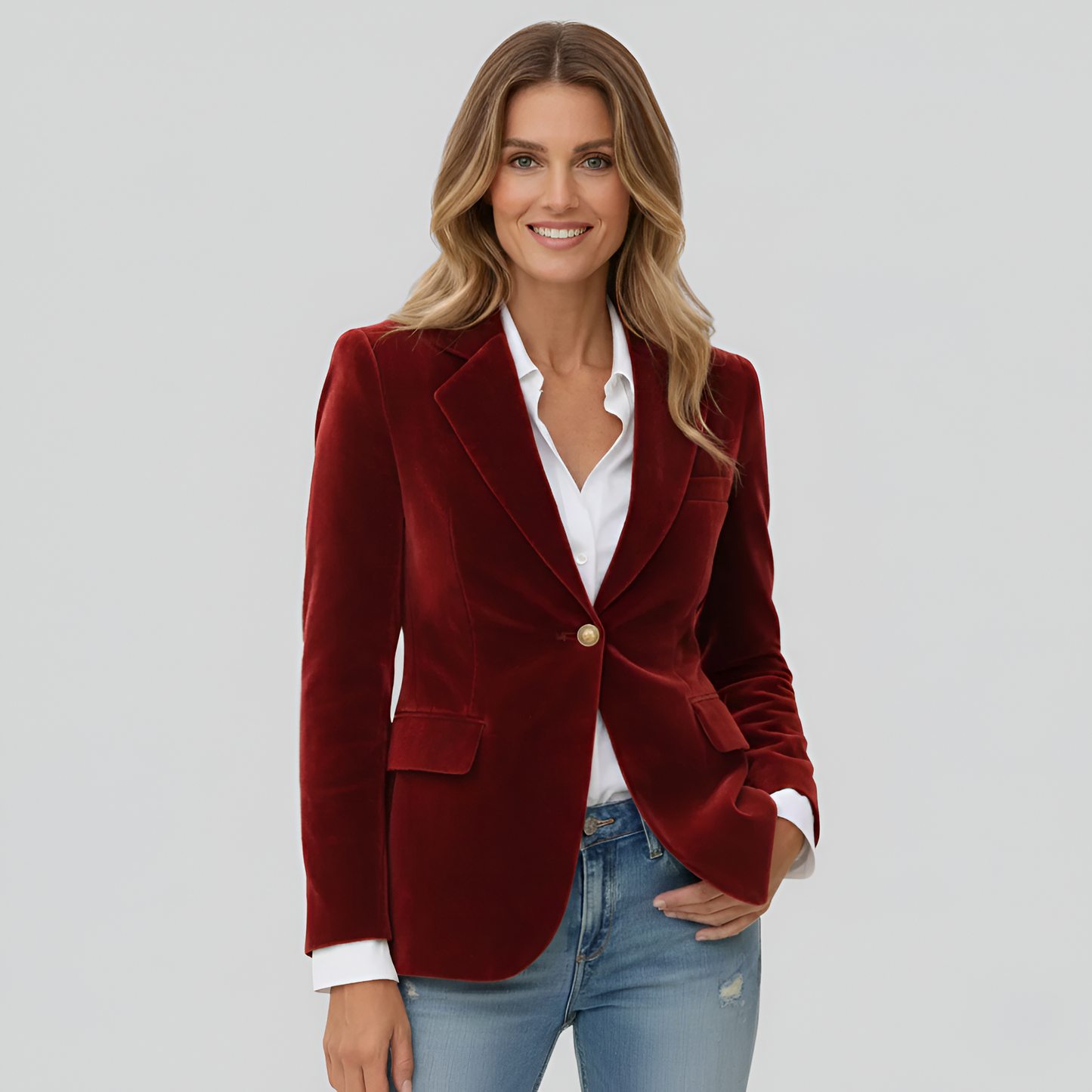 Elegant single-button blazer with refined tailored fit | Valerios