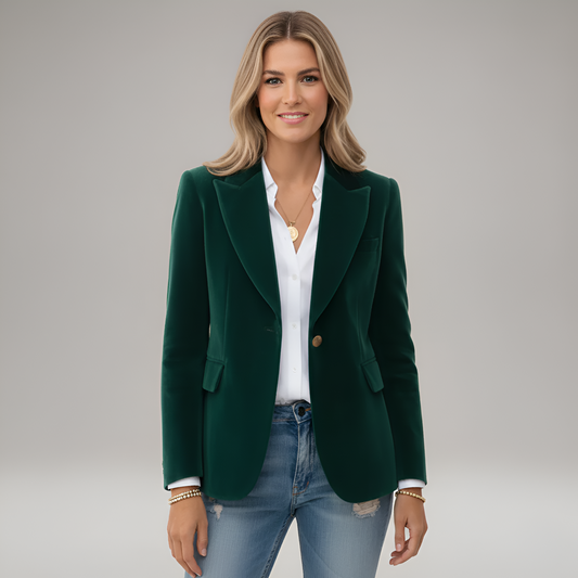 Elegant single-button blazer with refined tailored fit | Valerios